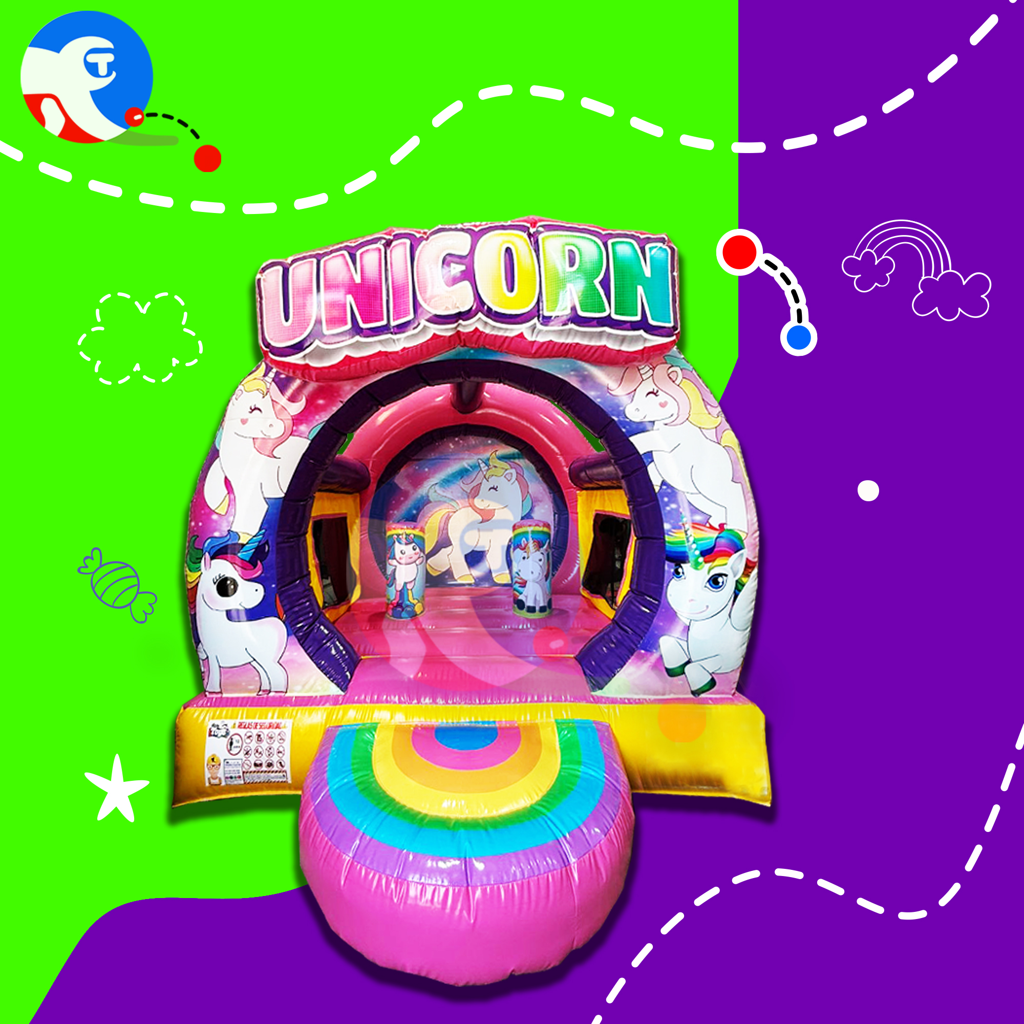 Unicornio Arcoiris 3 x 4
